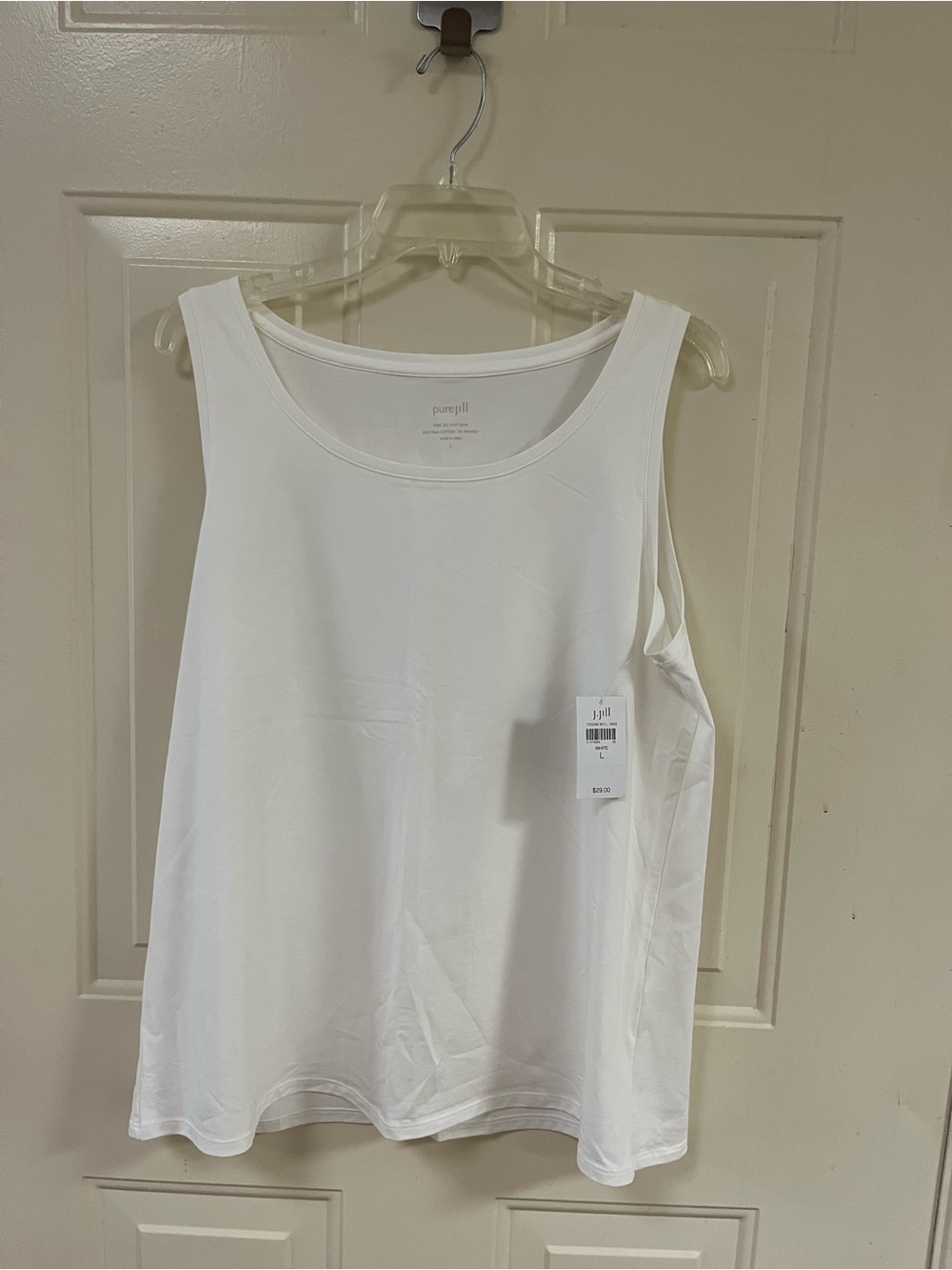 NWT J.Jill Women's White Scoop Neck Tank Top